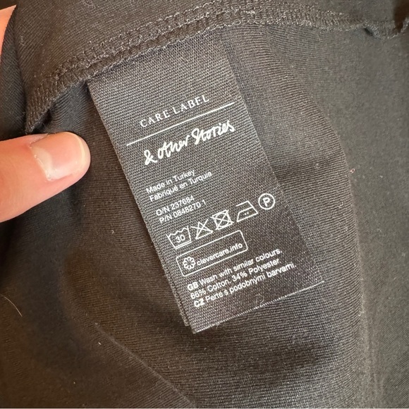 & other stories womens black long Puff Sleeve Knot Tie Mini Dress size 8 - Picture 5 of 11